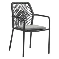 Τραπεζαρία Kliton-Kherson σετ 5τεμ  αλουμίνιο σε ανθρακί απόχρωση 80x80x74εκ