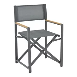 Τραπεζαρία Kliton-Mabu σετ 3τεμ  αλουμίνιο σε ανθρακί απόχρωση 80x80x74εκ