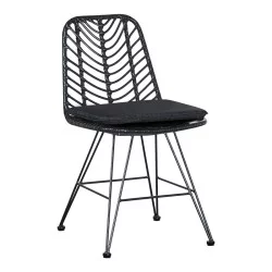 Τραπεζαρία Kliton-Naoki σετ 5τεμ  ανθρακί αλουμίνιο και μέταλλο σε μαύρη απόχρωση 80x80x74εκ