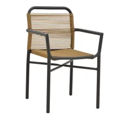 Τραπεζαρία Kliton-Clutch σετ 5τεμ  αλουμίνιο σε ανθρακί απόχρωση 80x80x74εκ