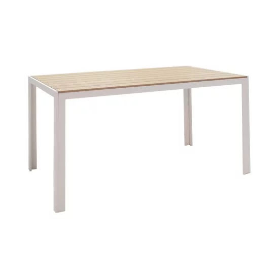 Τραπεζαρία Nares-Azelie A σετ 5τεμ λευκό αλουμίνιο και plywood σε φυσική απόχρωση 140x80x72.5εκ Τραπεζαρία Nares-Azelie A σετ 5τεμ λευκό αλουμίνιο και plywood σε φυσική απόχρωση 140x80x72.5εκ