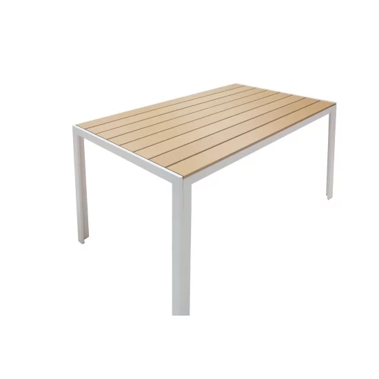 Τραπεζαρία Nares-Azelie A σετ 5τεμ λευκό αλουμίνιο και plywood σε φυσική απόχρωση 140x80x72.5εκ Τραπεζαρία Nares-Azelie A σετ 5τεμ λευκό αλουμίνιο και plywood σε φυσική απόχρωση 140x80x72.5εκ