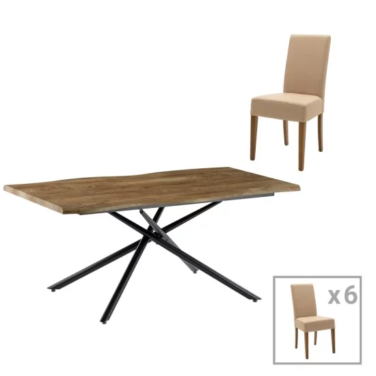 Τραπεζαρία Ditta-Jonal μόκα- καρυδί 180x90x76εκ Τραπεζαρία Ditta-Jonal μόκα- καρυδί 180x90x76εκ