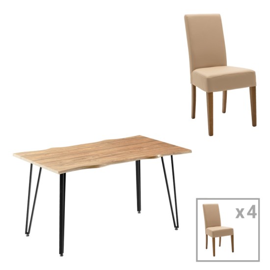 Τραπεζαρία Ditta-Izzac μόκα- sonoma140x80x76εκ Τραπεζαρία Ditta-Izzac μόκα- sonoma140x80x76εκ