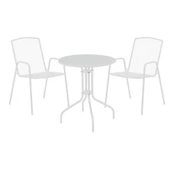 Τραπεζαρία Vergo-Pomedon  σετ 3τεμ μέταλλο σε λευκή απόχρωση