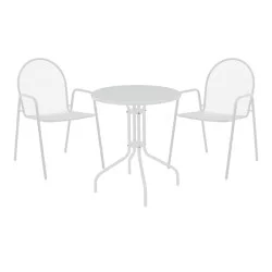 Τραπεζαρία Vergo-Tarete  σετ 3τεμ μέταλλο σε λευκή απόχρωση