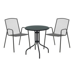 Τραπεζαρία Vergo-Pomedon  σετ 3τεμ μέταλλο σε μαύρη απόχρωση