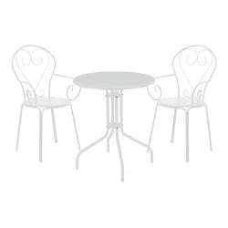 Τραπεζαρία Monasty-Vergo  σετ 3τεμ μέταλλο σε λευκή απόχρωση