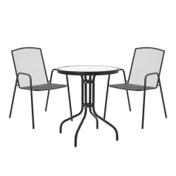 Τραπεζαρία Watson-Pomedon  σετ 3τεμ μέταλλο σε μαύρη απόχρωση