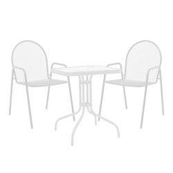 Τραπεζαρία Watson-Tarete  σετ 3τεμ μέταλλο σε λευκή απόχρωση