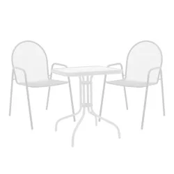 Τραπεζαρία Watson-Tarete  σετ 3τεμ μέταλλο σε λευκή απόχρωση