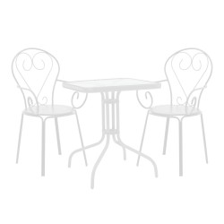 Τραπεζαρία Watson-Monasty  σετ 3τεμ μέταλλο σε λευκή απόχρωση