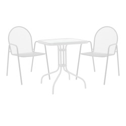 Τραπεζαρία Watson-Tarete  σετ 3τεμ μέταλλο σε λευκή απόχρωση 70x70x70εκ