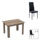 Τραπεζαρία Manka-Parker σετ 5τεμ mdf σε μαύρη-sonoma truffle απόχρωση 110x80x77εκ Τραπεζαρία Manka-Parker σετ 5τεμ mdf σε μαύρη-sonoma truffle απόχρωση 110x80x77εκ