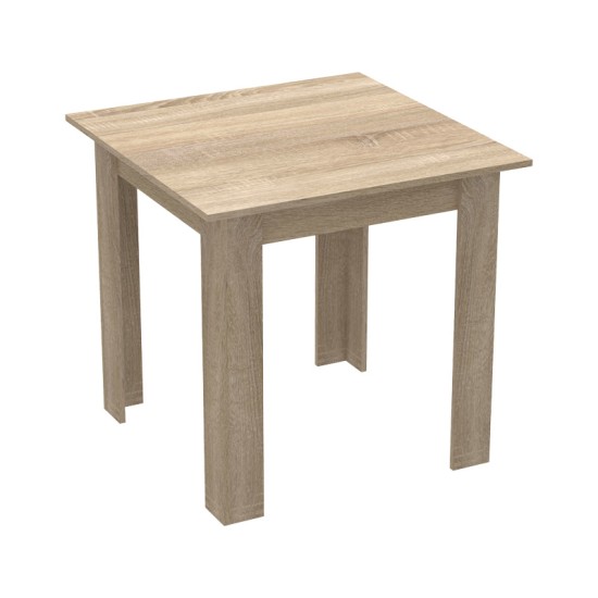 Τραπεζαρία Manka-Parker  σετ 3τεμ mdf σε μαύρη-sonoma απόχρωση 80x80x77εκ
