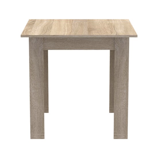 Τραπεζαρία Manka-Parker  σετ 3τεμ mdf σε μαύρη-sonoma απόχρωση 80x80x77εκ