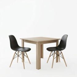 Τραπεζαρία Manka I-Julita  σετ 3τεμ σε sonoma-μαύρη απόχρωση 80x80x77εκ
