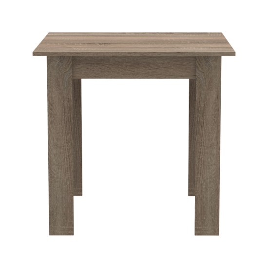 Τραπεζαρία Manka-Ezra  σετ 3τεμ σε sonoma truffle-μαύρη απόχρωση 80x80x77εκ