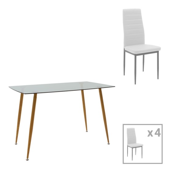 Τραπεζαρία Cuba-Parker σετ 5τεμ sonoma-λευκό 120x80x75εκ Τραπεζαρία Cuba-Parker σετ 5τεμ sonoma-λευκό 120x80x75εκ