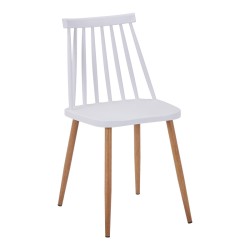 Τραπεζαρία Quana-Aurora I  σετ 5τεμ σε διάφανο-λευκή απόχρωση 120x70x75εκ