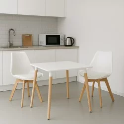 Τραπεζαρία Natali-Gaston  σετ 3τεμ σε λευκή απόχρωση 80x80x76εκ