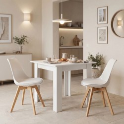 Τραπεζαρία Manka-Gaston  σετ 3τεμ σε λευκή απόχρωση 80x80x77εκ