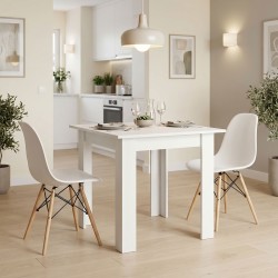 Τραπεζαρία Manka-Julita  σετ 3τεμ σε λευκή απόχρωση 80x80x77εκ