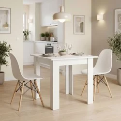 Τραπεζαρία Manka-Julita  σετ 3τεμ σε λευκή απόχρωση 80x80x77εκ