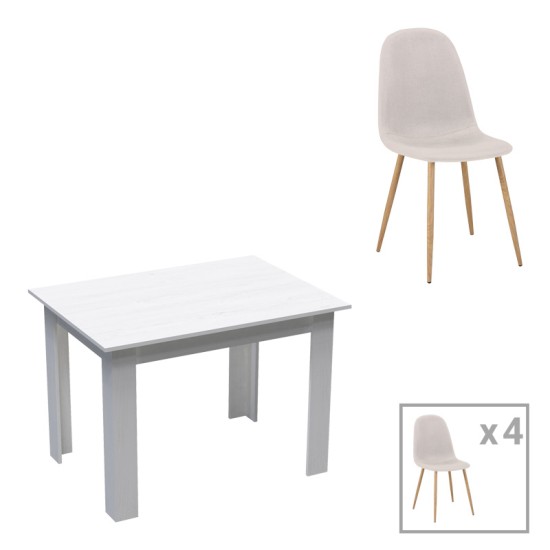 Τραπεζαρία Bella-Manka σετ 5τεμ σε λευκή απόχρωση 110x80x77εκ Τραπεζαρία Bella-Manka σετ 5τεμ σε λευκή απόχρωση 110x80x77εκ