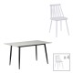 Τραπεζαρία Aurora I-Gustas σετ 5τεμ sintered stone-μαύρο-λευκό 120x60x75εκ Τραπεζαρία Aurora I-Gustas σετ 5τεμ sintered stone-μαύρο-λευκό 120x60x75εκ