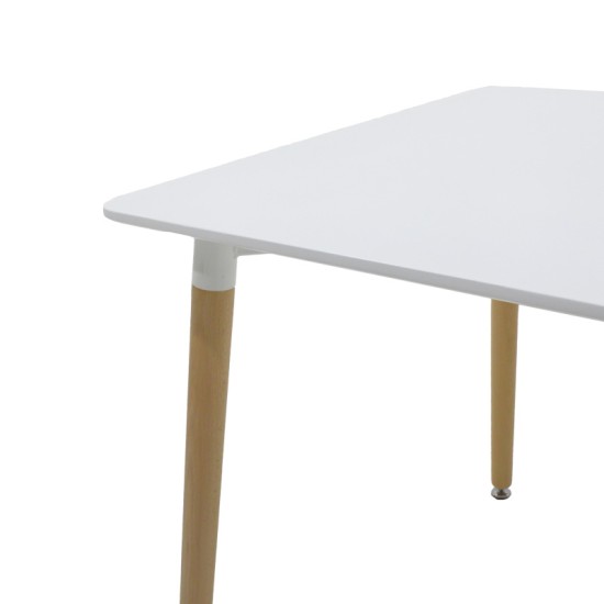 Τραπεζαρία Natali-Noor σετ 3τεμ MDF λευκό-μπεζ ύφασμα 80x80x76εκ Τραπεζαρία Natali-Noor σετ 3τεμ MDF λευκό-μπεζ ύφασμα 80x80x76εκ