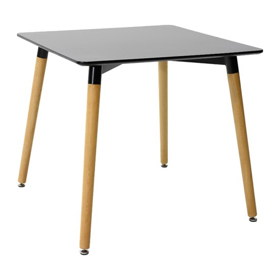 Τραπεζαρία Natali-Noor σετ 3τεμ MDF μαύρο-μπεζ ύφασμα 80x80x76εκ Τραπεζαρία Natali-Noor σετ 3τεμ MDF μαύρο-μπεζ ύφασμα 80x80x76εκ