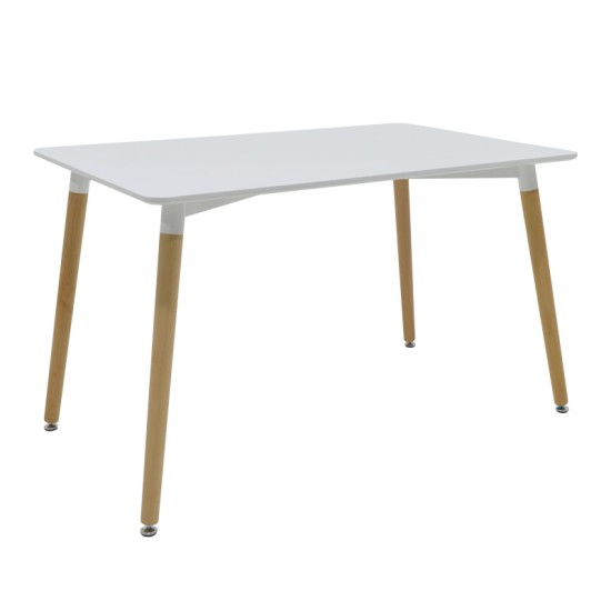 Τραπεζαρία Natali-Noor σετ 5τεμ MDF λευκό-μπεζ ύφασμα 120x80x76εκ Τραπεζαρία Natali-Noor σετ 5τεμ MDF λευκό-μπεζ ύφασμα 120x80x76εκ