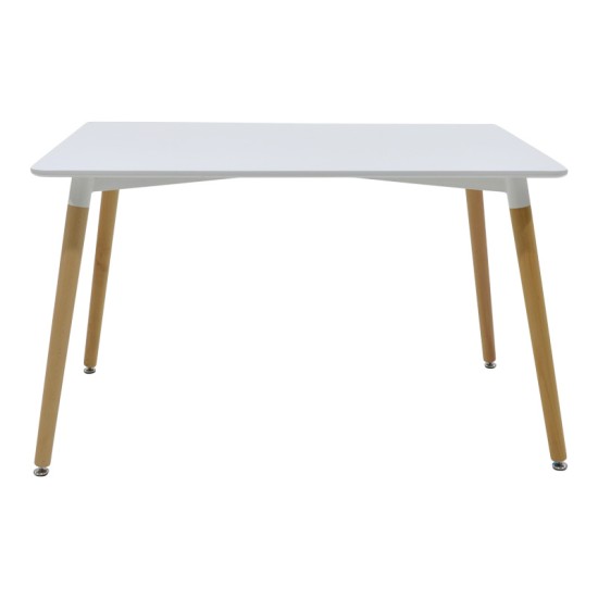 Τραπεζαρία Natali-Noor σετ 5τεμ MDF λευκό-μπεζ ύφασμα 120x80x76εκ Τραπεζαρία Natali-Noor σετ 5τεμ MDF λευκό-μπεζ ύφασμα 120x80x76εκ