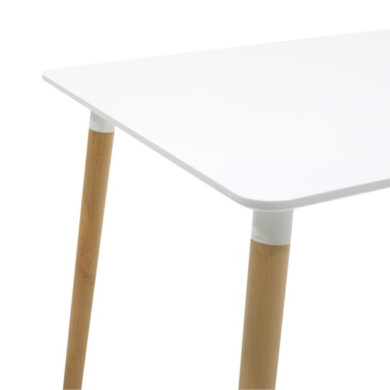 Τραπεζαρία Natali-Noor σετ 5τεμ MDF λευκό-μπεζ ύφασμα 120x80x76εκ Τραπεζαρία Natali-Noor σετ 5τεμ MDF λευκό-μπεζ ύφασμα 120x80x76εκ