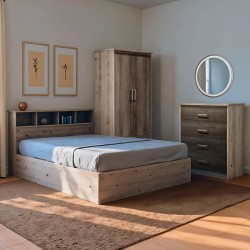 Φοιτητικό πακέτο επίπλων κρεβατοκάμαρας Shade  σετ 3τεμ