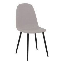 Τραπεζαρία Bella-Balou  σετ 5τεμ MDF μαύρο-ύφασμα γκρι Φ100x73εκ