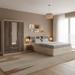 Σετ Κρεβατοκάμαρας Olympus Castillo Toro με Κρεβάτι 160x200εκ Σετ 4τεμ