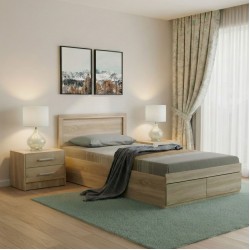 Σετ Κρεβατοκάμαρας Olympus Sonoma με Κρεβάτι 100x200εκ Σετ 3τεμ