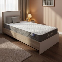 Κρεβάτι με στρώμα Athos-Dreamer  sonoma-λευκό 90x190εκ