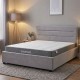 Κρεβάτι με στρώμα και αποθηκευτικό χώρο Molito-Dreamer  βελούδο γκρι 150x200εκ