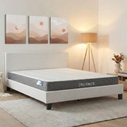 Κρεβάτι με στρώμα Nevil-Dreamer  pu λευκό 150x200εκ