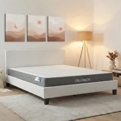 Κρεβάτι με στρώμα Nevil-Dreamer  pu λευκό 150x200εκ