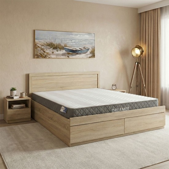 Κρεβάτι με στρώμα και συρτάρι Olympus-Dreamer  sonoma 160x200εκ