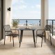 Τραπεζαρία Heven Vista  σετ 3τεμ μαύρο αλουμίνιο 80x80x72εκ