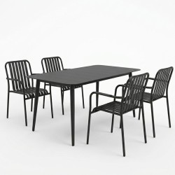 Τραπεζαρία Heven Vista  σετ 5τεμ μαύρο αλουμίνιο 120x70x72εκ