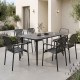 Τραπεζαρία Heven Vista  σετ 7τεμ μαύρο αλουμίνιο 120x70x72εκ