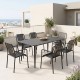 Τραπεζαρία Heven Vista  σετ 7τεμ μαύρο αλουμίνιο 150x80x72εκ