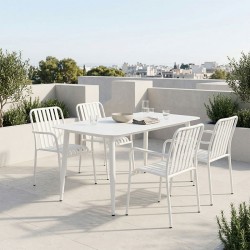 Τραπεζαρία Heven Vista  σετ 5τεμ λευκό αλουμίνιο 150x80x72εκ