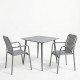 Τραπεζαρία Heven Vista  σετ 3τεμ ανθρακί αλουμίνιο 80x80x72εκ